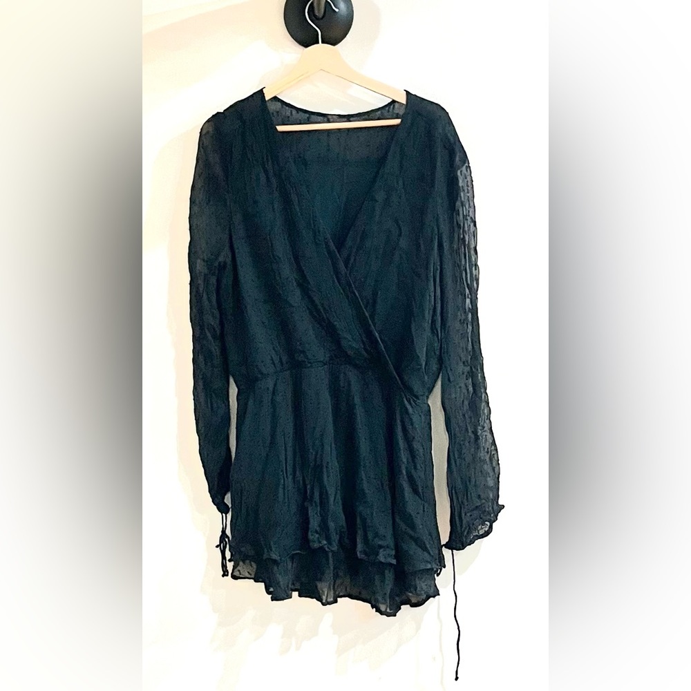 Free people emerald green wrap tunic/dress